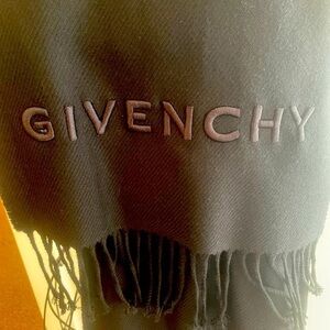 Givenchy Logo Fringe Wool Scarf